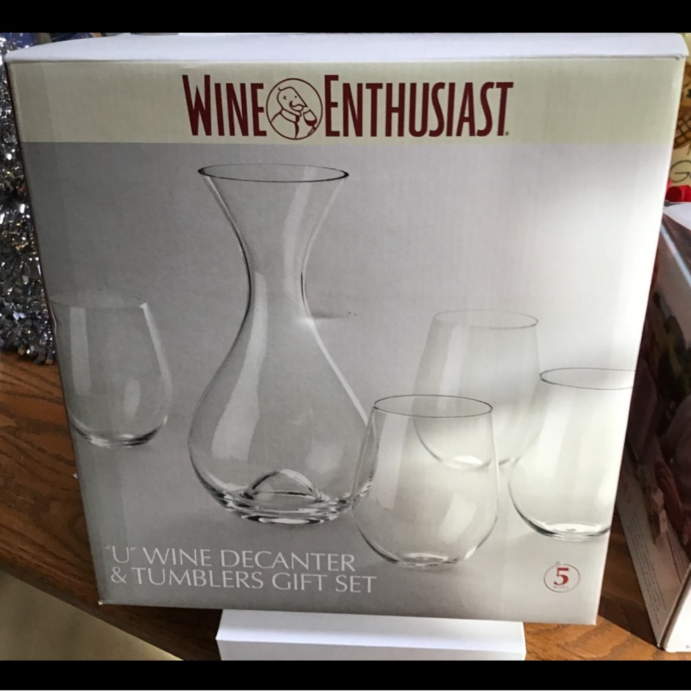 Clear Glass Decanter and Tumblers Set
